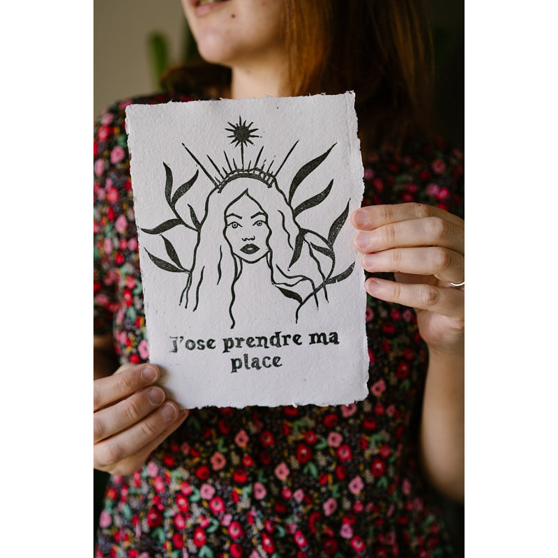 Affiche "j'ose prendre ma place' - Papier artisanal