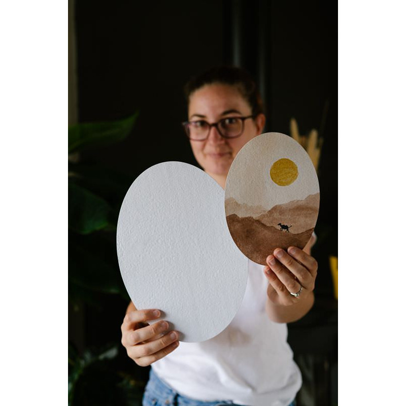 Feuilles artisanales de différentes formes - Papier recyclé - Auvergne