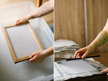 Fabrication du carnet en papier artisanal, Madame La Papetière, Auvergne