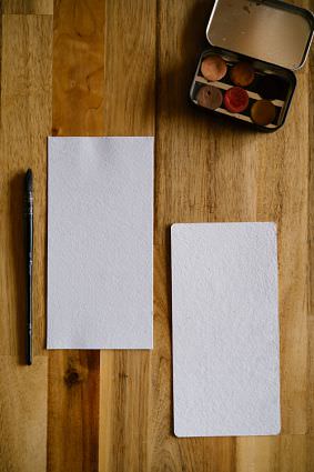 feuille panoramique pour aquarelle, papier artisanal français, Madame La Papetière